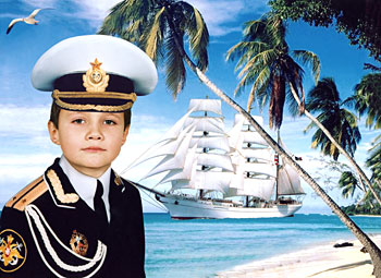 Детский фотоколлаж Капитан