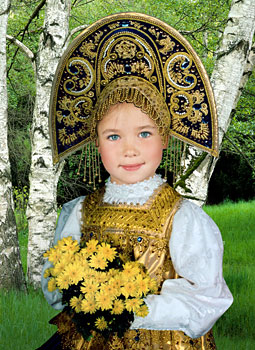 Детский фотоколлаж Русский костюм
