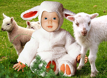 Ребенок в костюме овечки